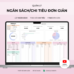 Quản lý ngân sách/chi tiêu đơn giản spreadsheet template