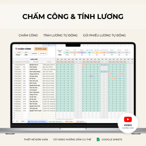 Chấm công & tính lương tự động (Cập nhật luật 2026 mới nhất) – Google Sheets